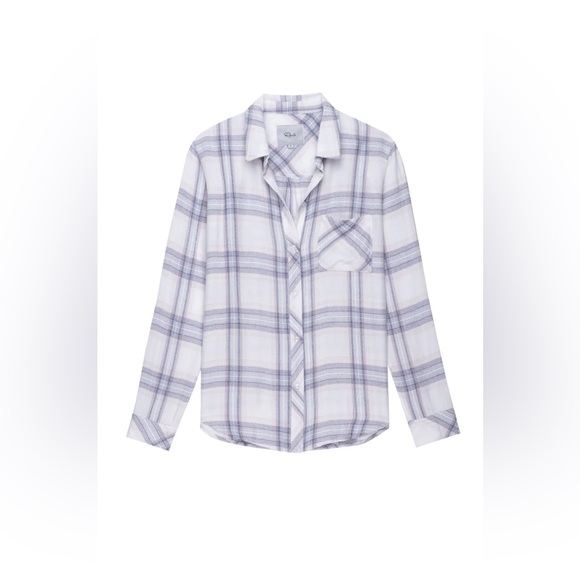 Rails Revolve Hunter White Coast Blush Plaid Button Up Size S #100-550-186 EUC - Picture 2 of 14